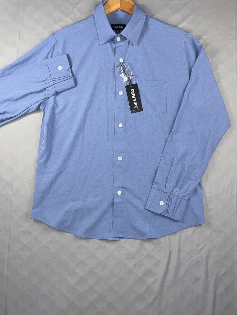 Joe & Bella Dress Shirt Mens Medium Blue Magnetic Closure Stretch Long Sleeve